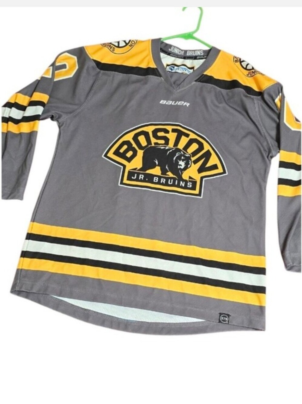 Bauer Boston Jr. Bruins Gray & Yellow Hockey Jersey